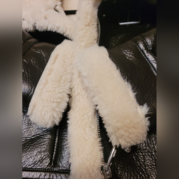 Zara Faux leather fleece collar jacket, size XL, dark brown - Picture 7 of 7